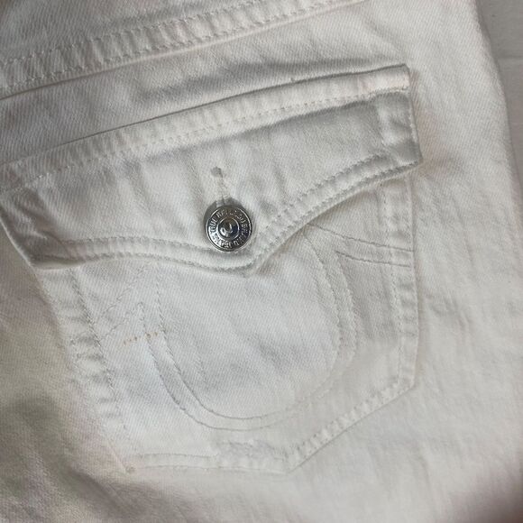 True Religion Emma White Bermuda Short Flap Shorts Sz 26 - Picture 4 of 7